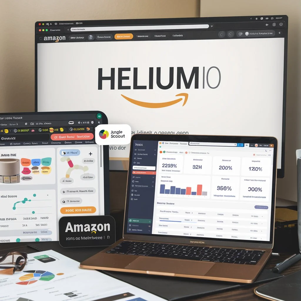 Amazon SEO-Tools wie Helium 10 und Jungle Scout zur Analyse und Optimierung.