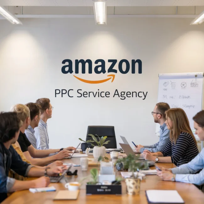 Diagramm mit verschiedenen Arten von Amazon PPC-Anzeigen: Sponsored Products, Sponsored Brands und Sponsored Display Ads.