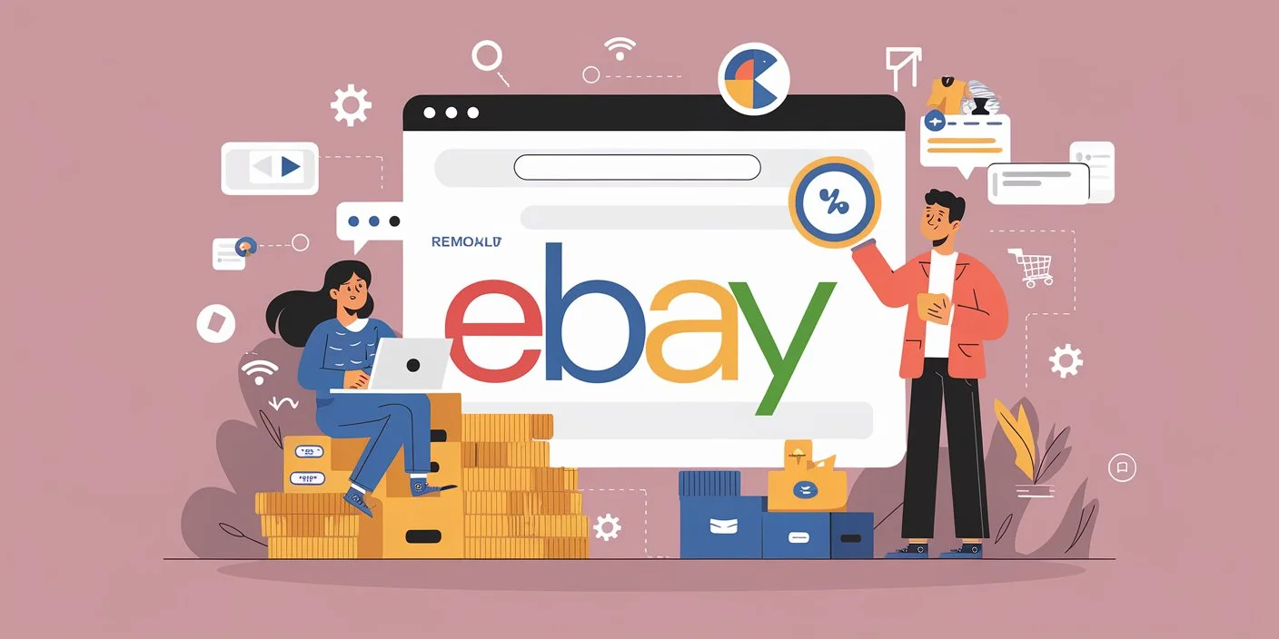 Ein grafischer Überblick über eBay SEO-Strategien, die Sichtbarkeit und Verkäufe auf eBay steigern.